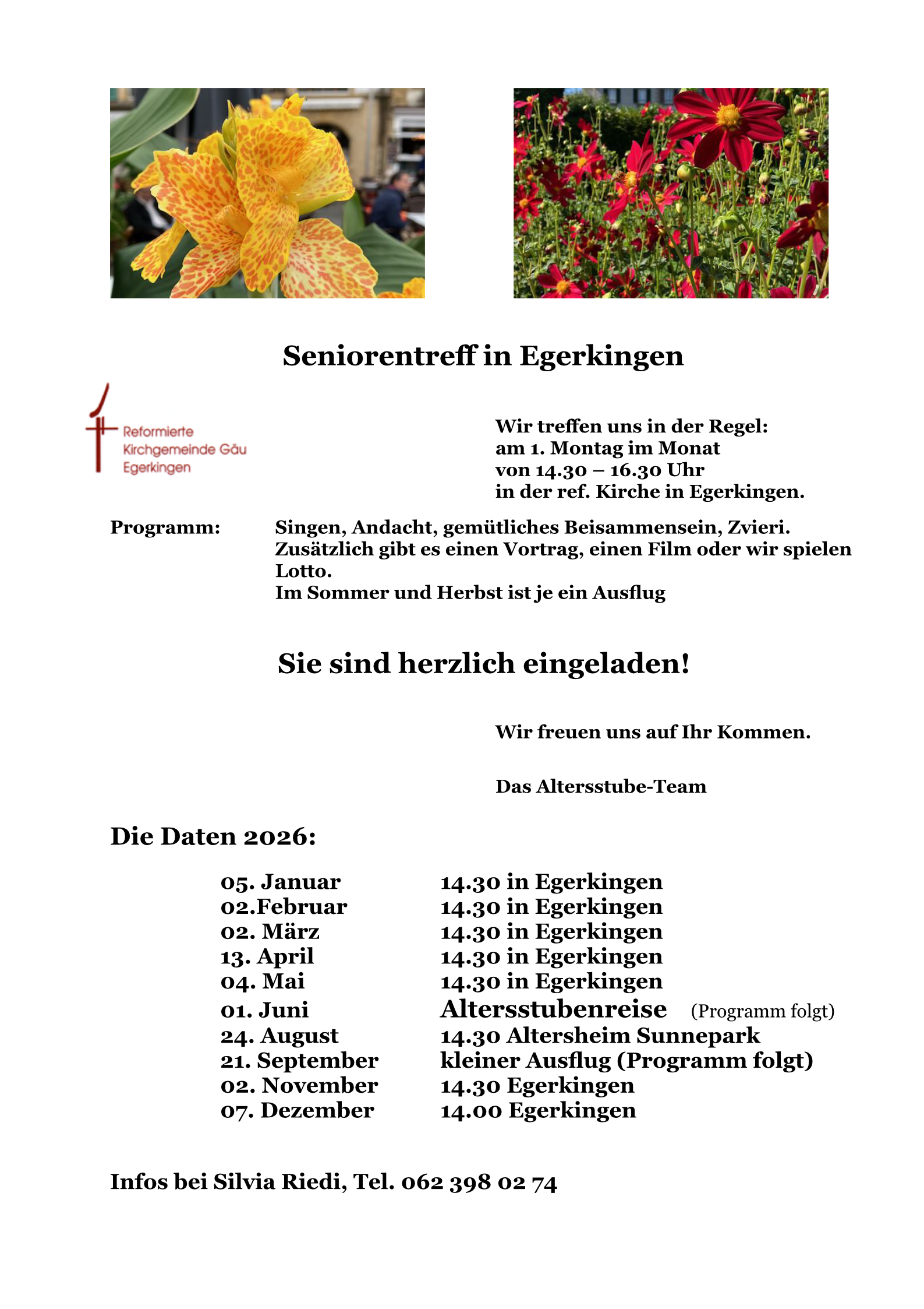 Flyer Altersstube 2026