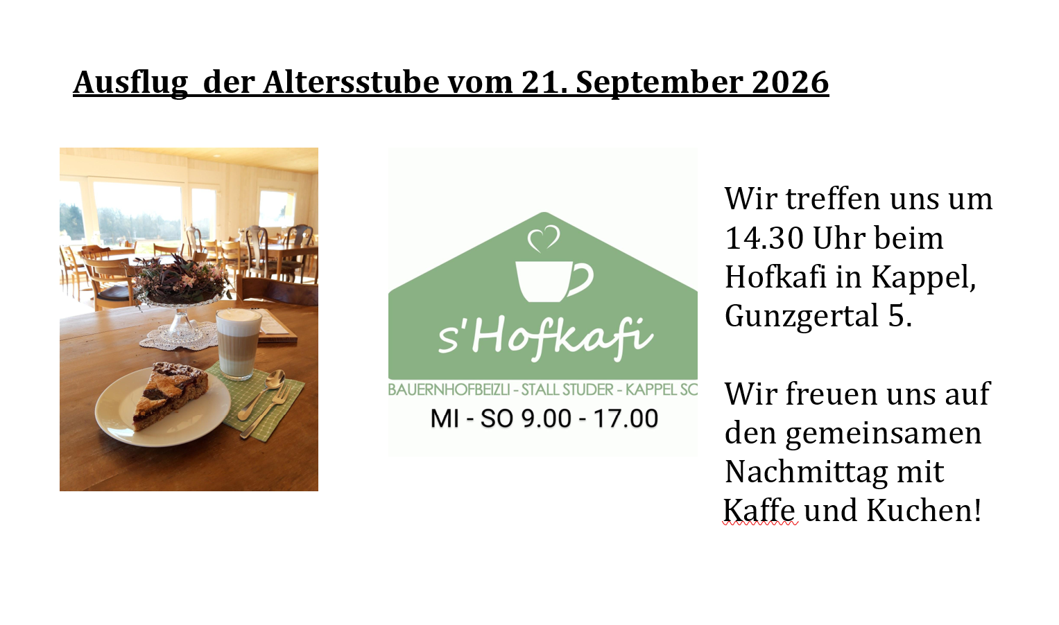 Kleiner Ausflug Altersstube